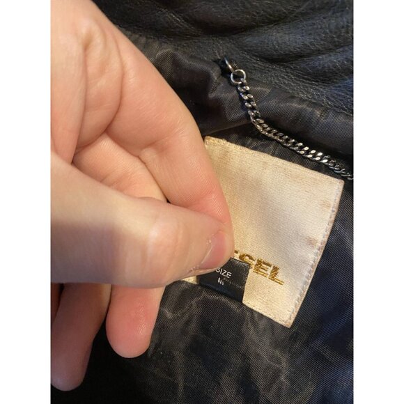 Vintage Diesel Asymmetrical Biker Jacket Women’s M Black Lambskin Leather Y2k - Picture 8 of 8